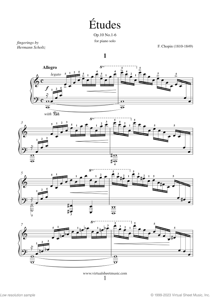 Etudes Op.10 No.1-6 (NEW EDITION) sheet music for piano solo by Frederic Chopin, classical score, advanced skill level