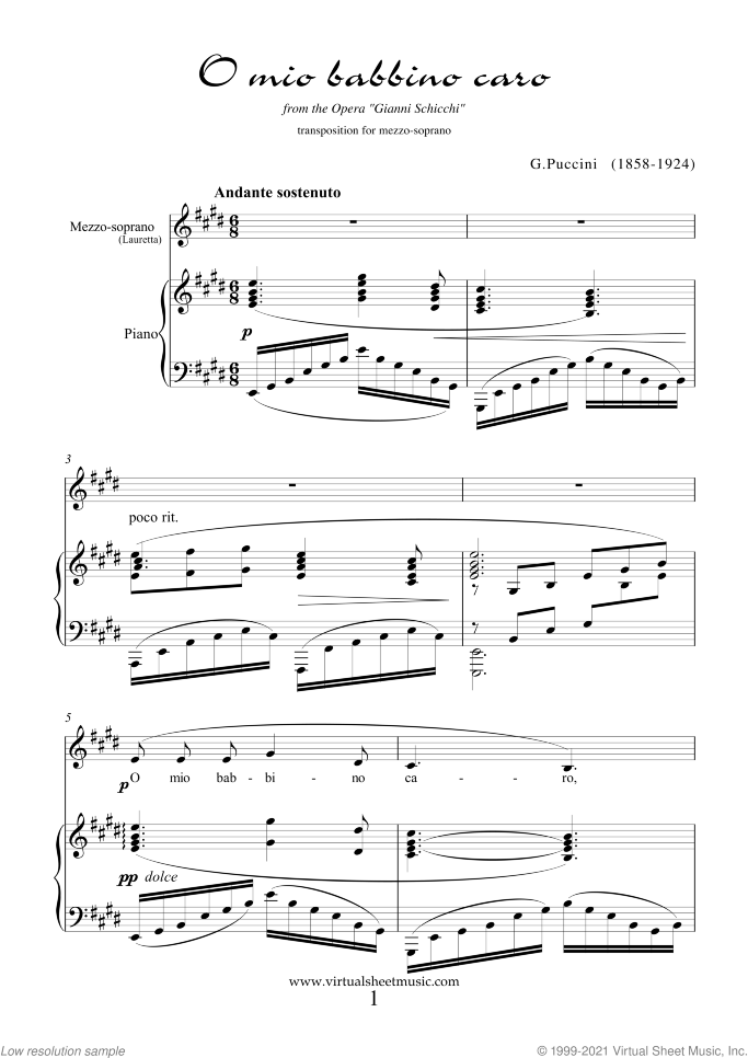 Four Soprano Arias sheet music for mezzo soprano and piano, classical score, intermediate/advanced skill level