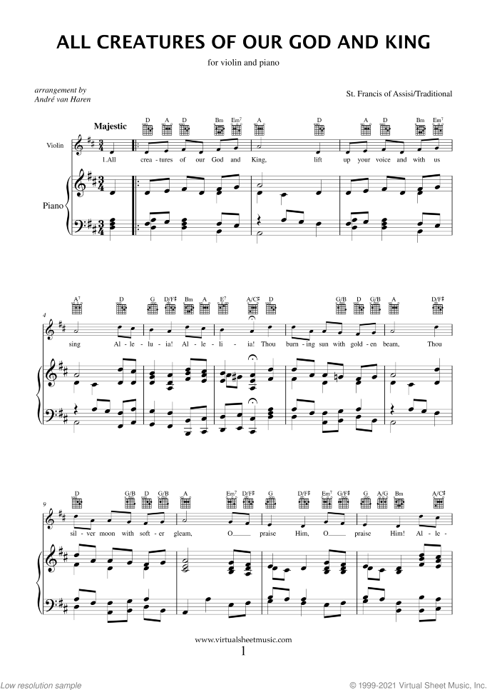 Christian Collection sheet music for violin and piano, easy skill level