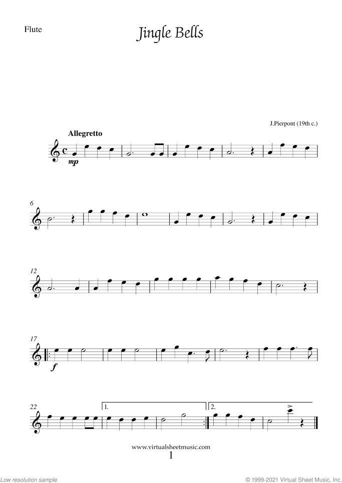 Christmas Sheet Music and Carols for flute, violin and clarinet, easy/intermediate skill level
