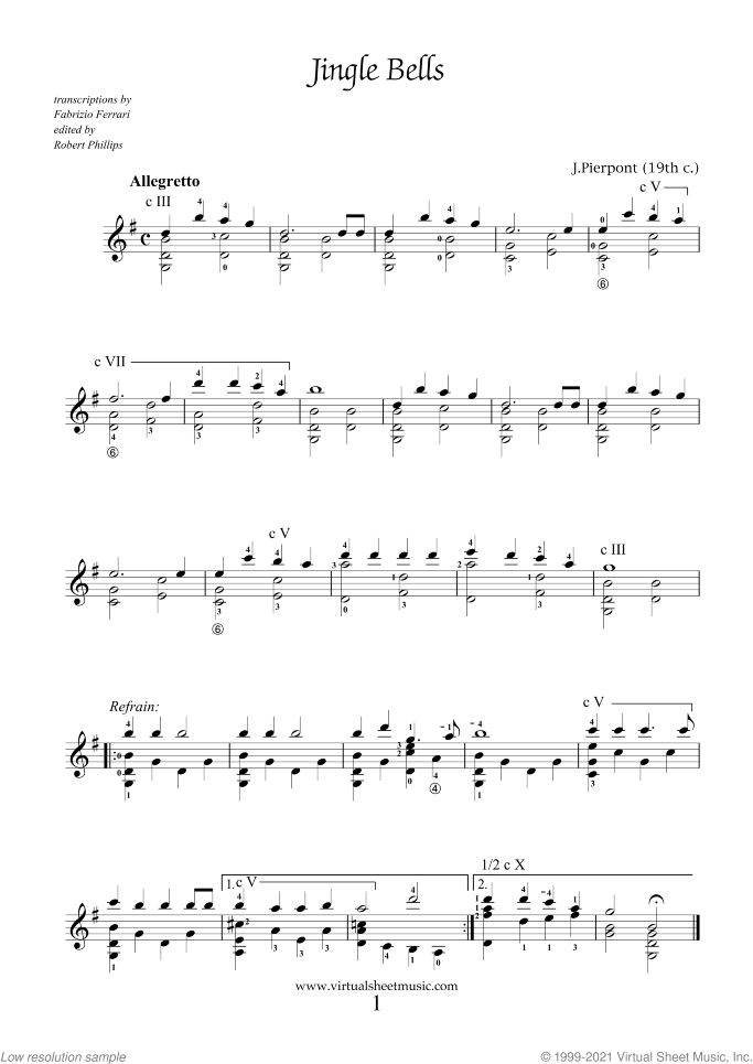 Christmas Sheet Music and Carols all the collections for guitar solo, easy/intermediate skill level