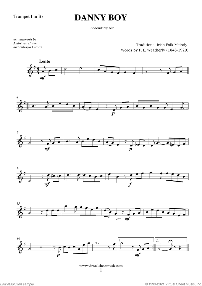 Saint Patrick's Day Collection sheet music for brass quintet, easy/intermediate skill level