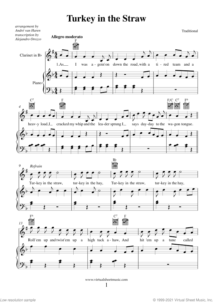 Thanksgiving Collection (NEW EDITION) sheet music for clarinet and piano, easy skill level