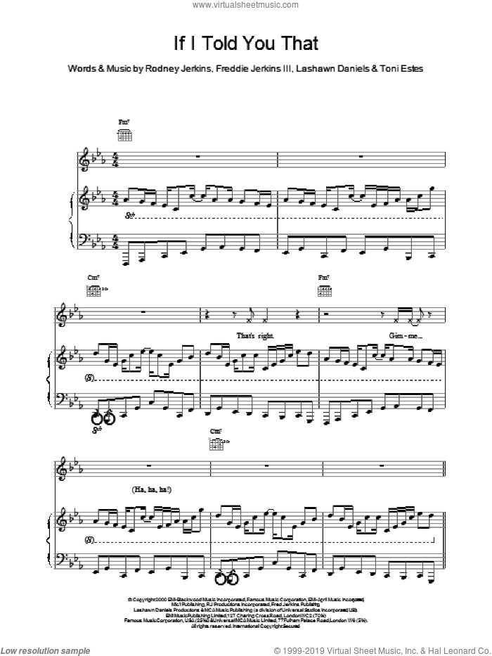 If I Told You That Sheet Music For Voice Piano Or Guitar Pdf