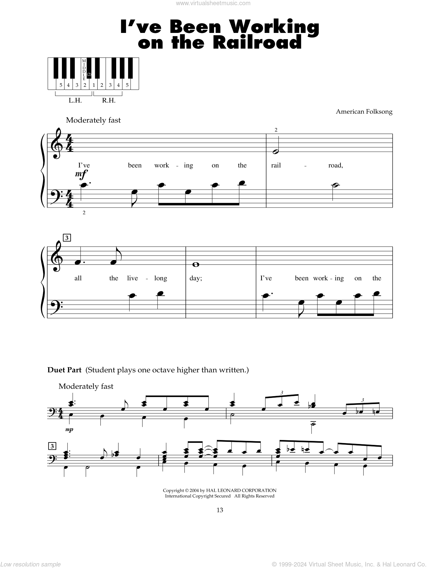 I Ve Been Working On The Railroad Sheet Music For Piano Solo 5 Fingers