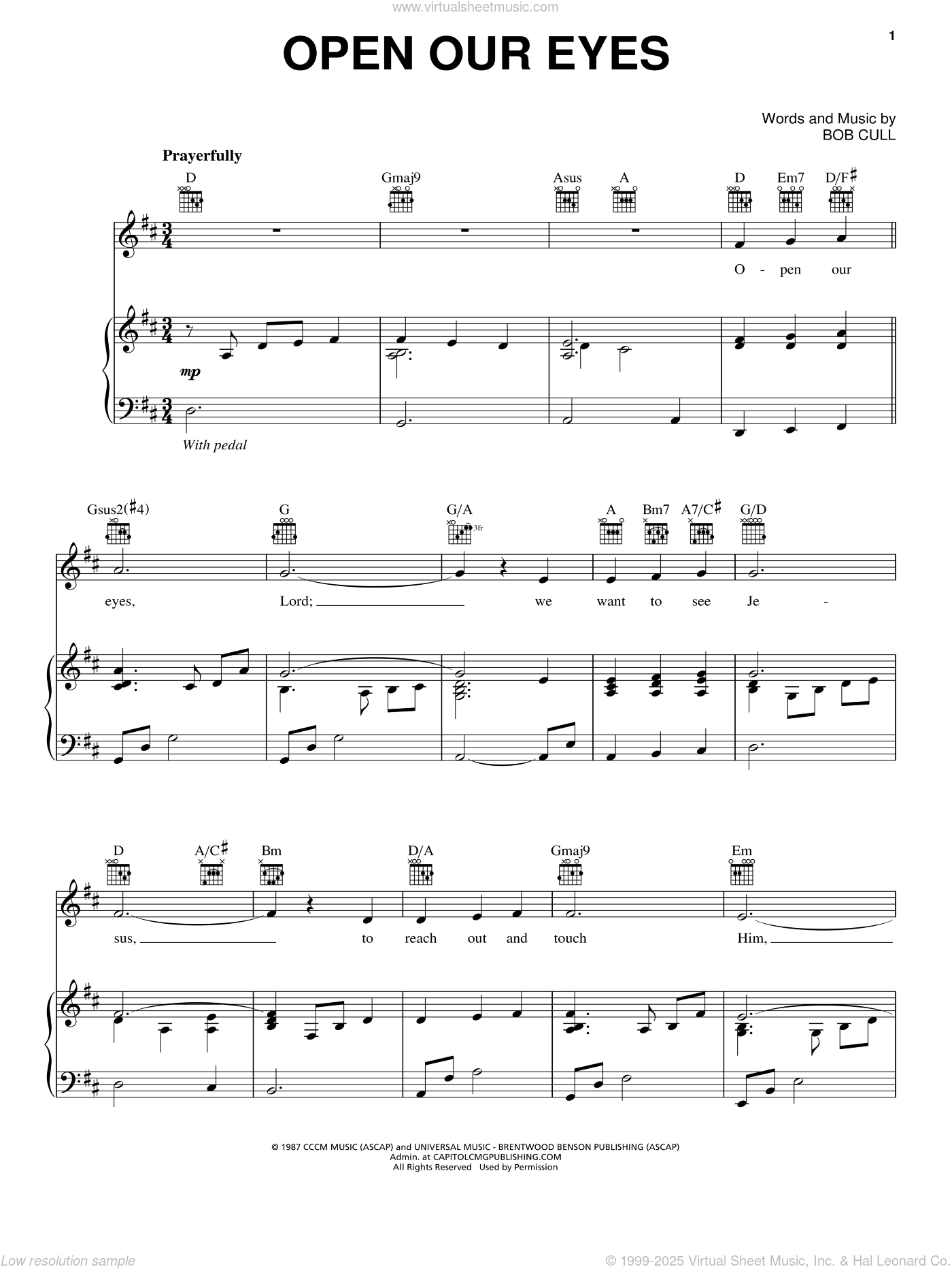 Open Our Eyes Sheet Music For Voice Piano Or Guitar PDF