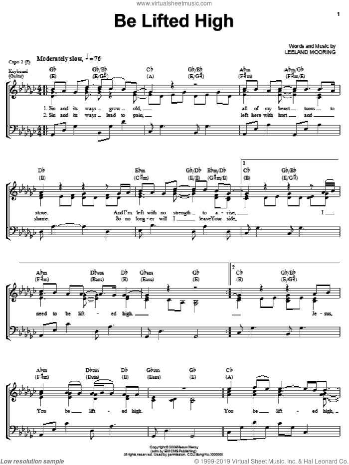 Be Lifted High Sheet Music For Voice Piano Or Guitar PDF