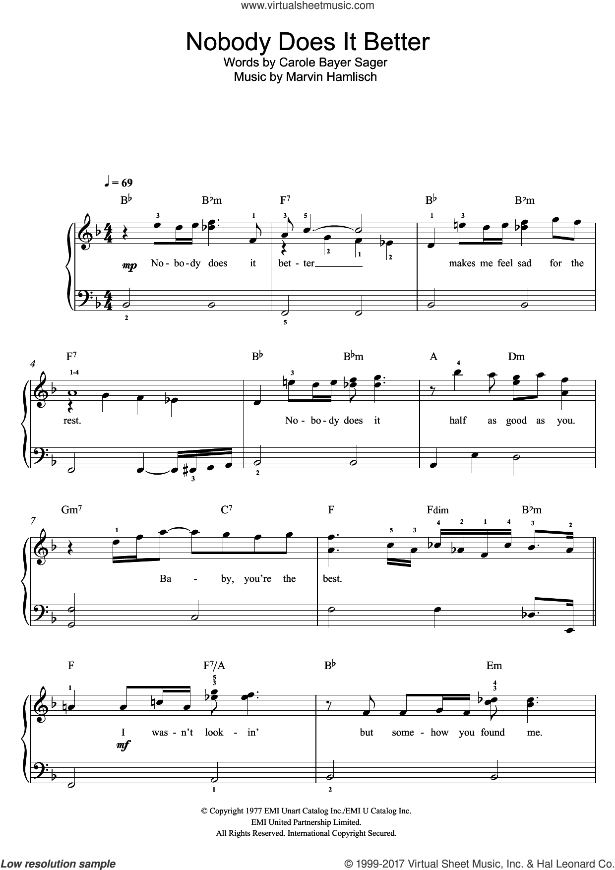 Nobody Does It Better Sheet Music For Voice Piano Or Guitar V2