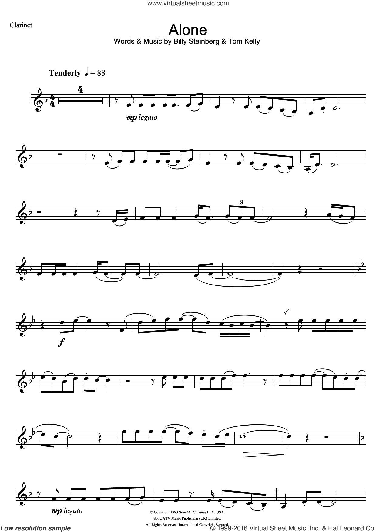 Alone Sheet Music For Clarinet Solo Pdf V