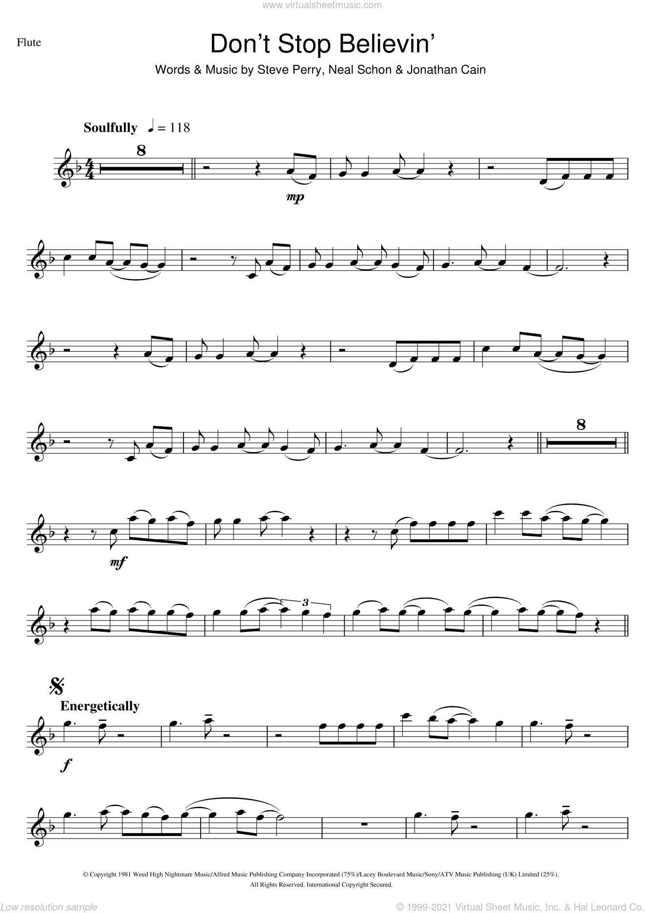 Don T Stop Believin Sheet Music For Flute Solo Pdf Interactive