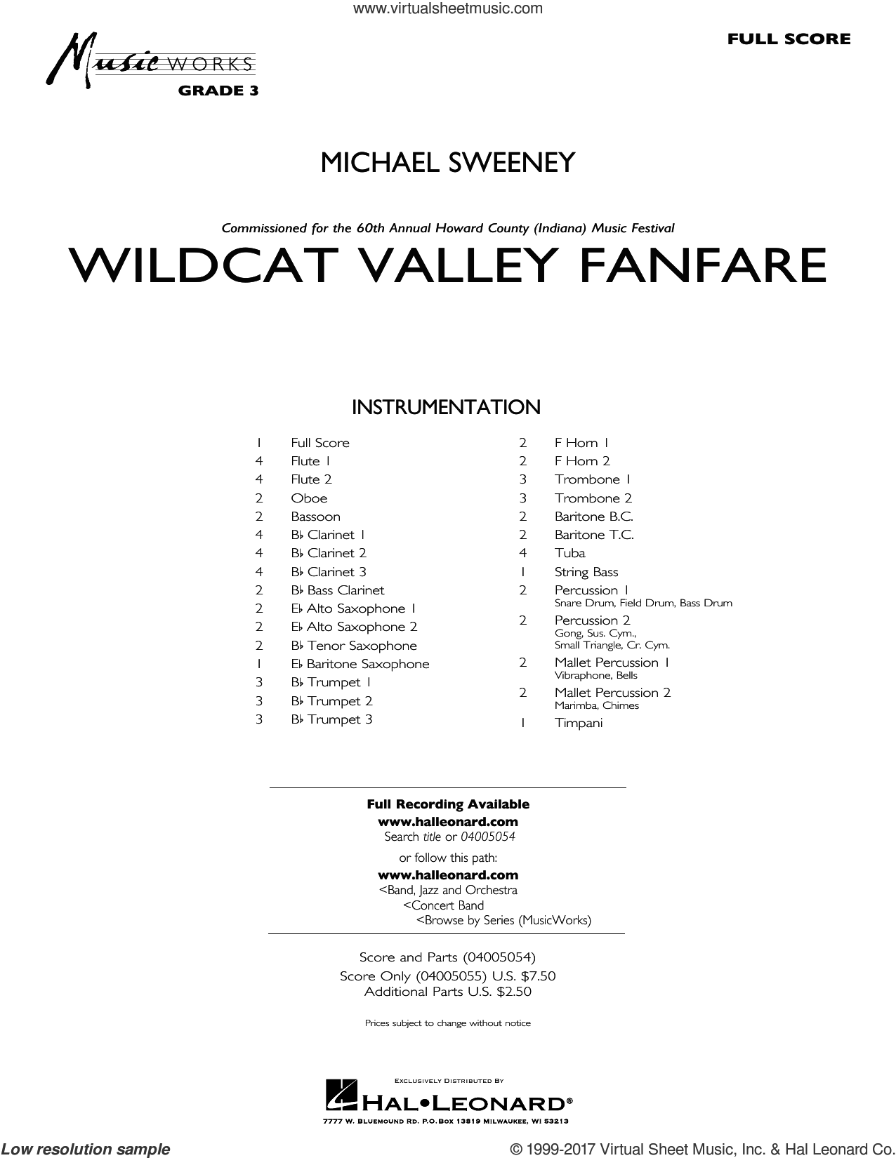 Wildcat Valley Fanfare Sheet Music Complete Collection For Concert Band