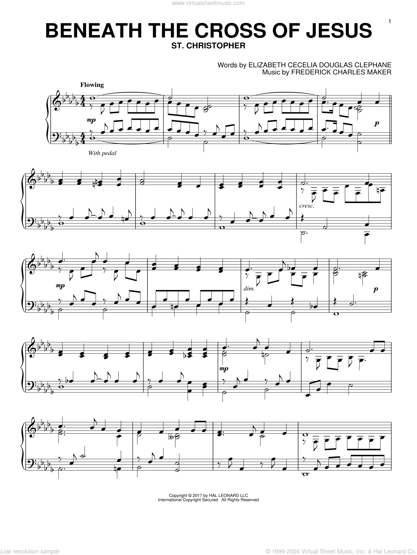 Beneath The Cross Of Jesus Sheet Music For Piano Solo V