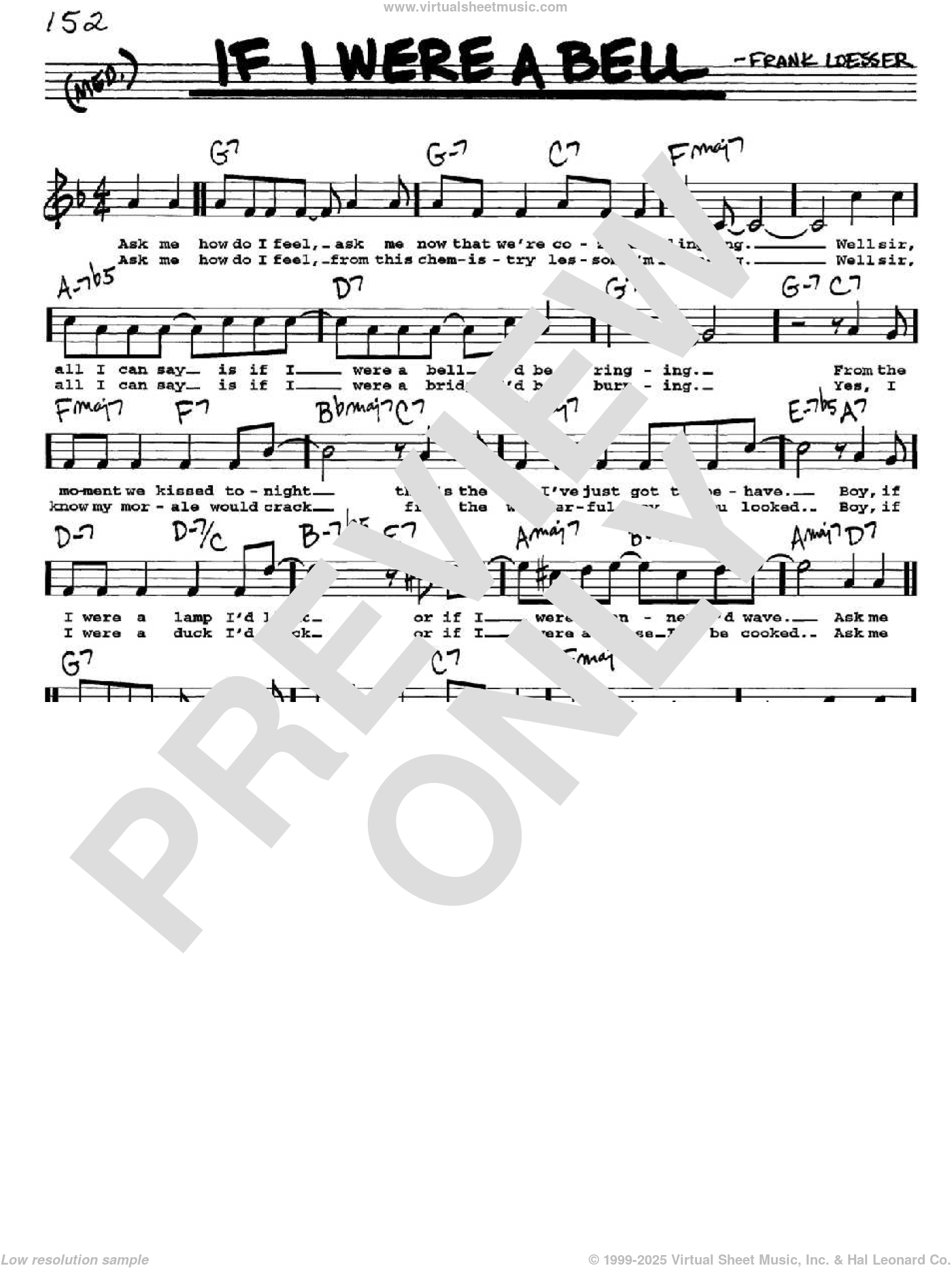 If I Were A Bell Sheet Music Real Book With Lyrics PDF