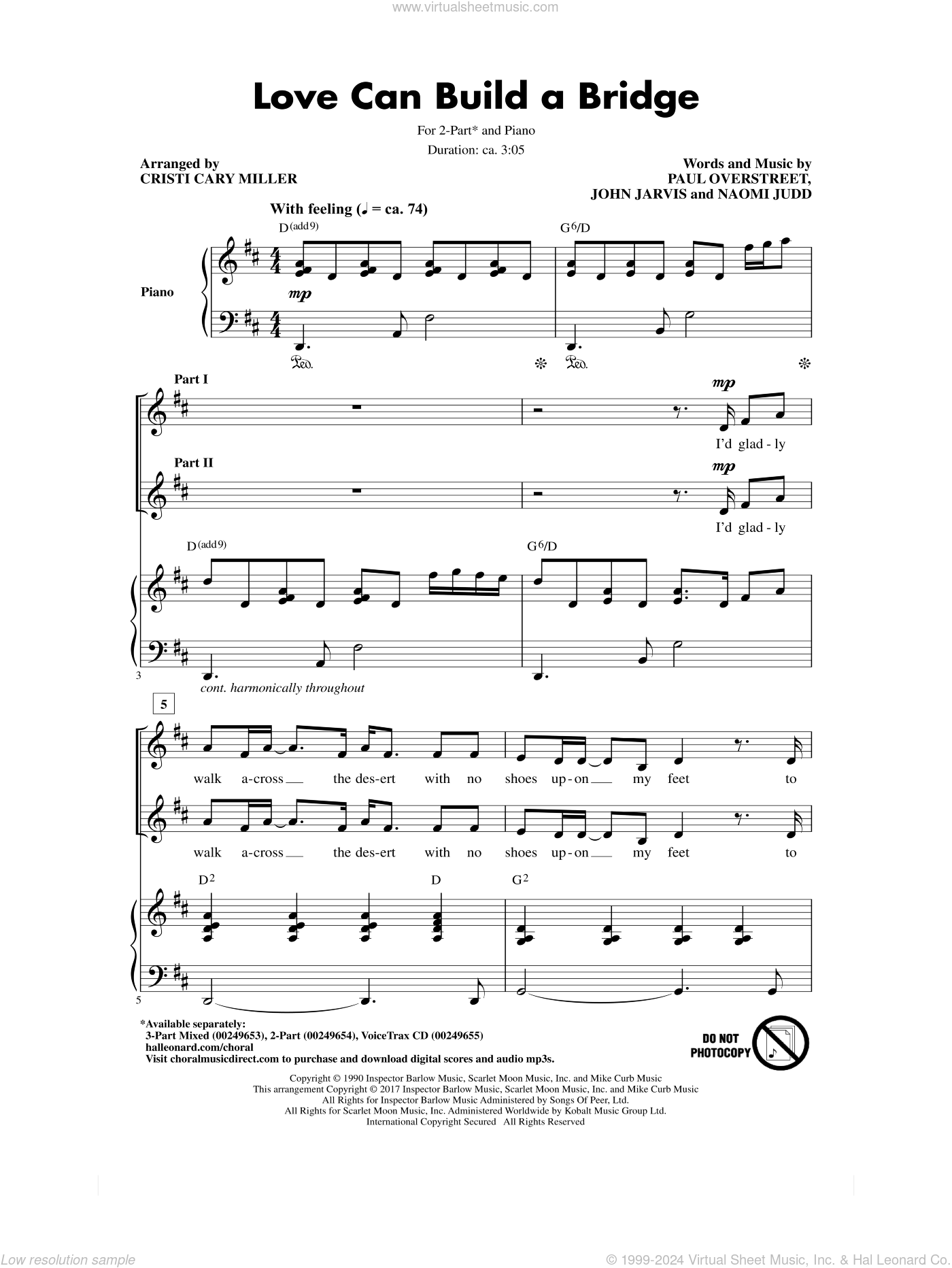 Love Can Build A Bridge Sheet Music For Choir 2 Part PDF