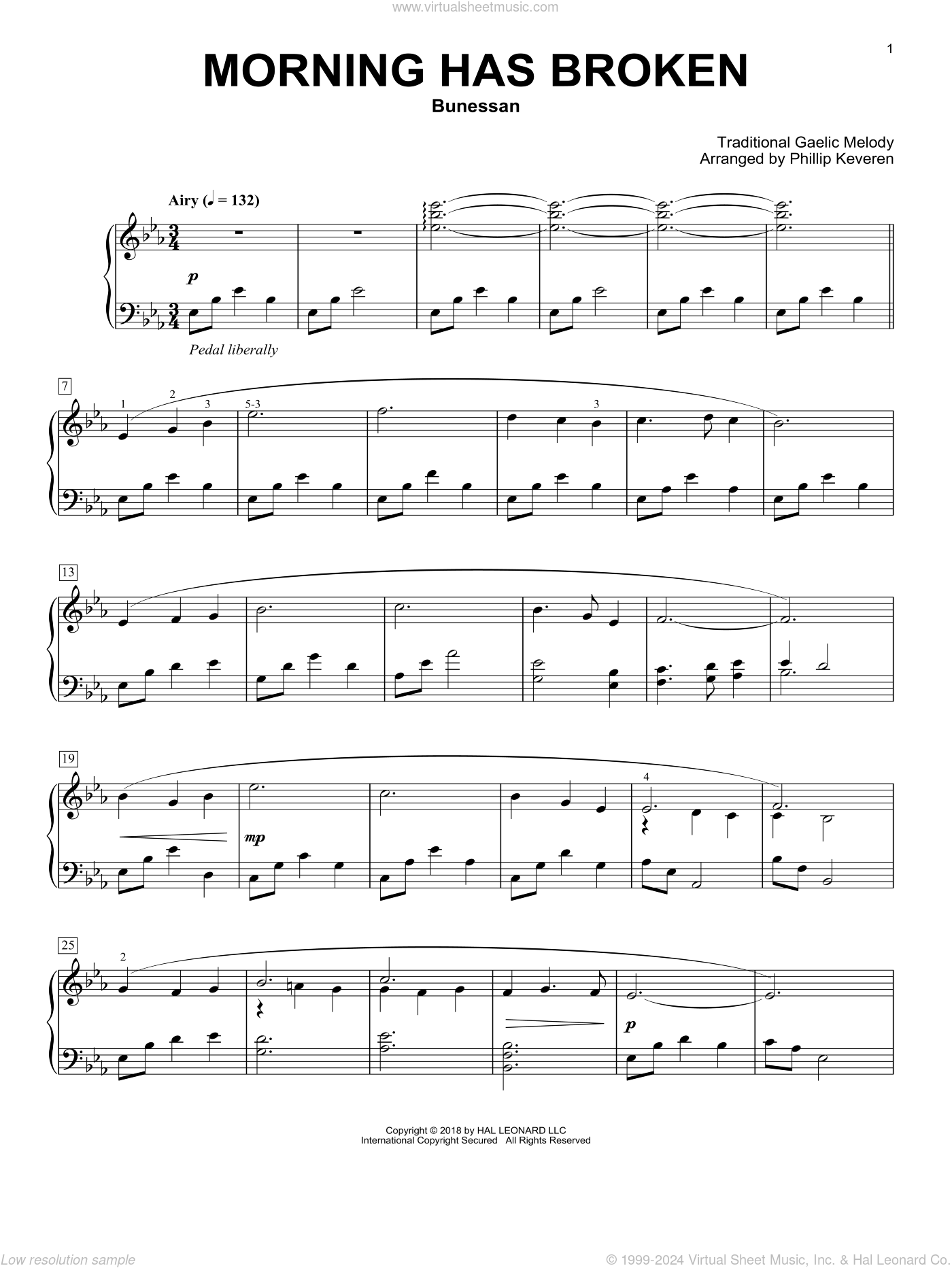 Morning Has Broken Arr Phillip Keveren Sheet Music For Piano Solo