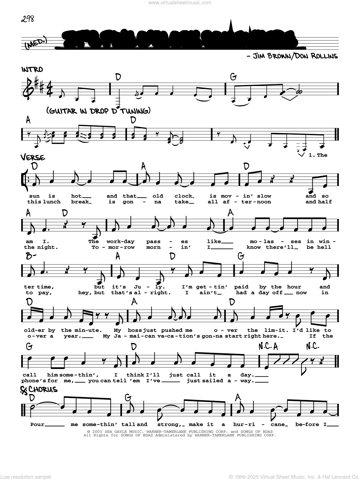 It S Five O Clock Somewhere Sheet Music Real Book With Lyrics