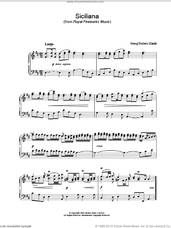 Cover icon of Siciliana sheet music for piano solo by George Frideric Handel, classical score, intermediate skill level