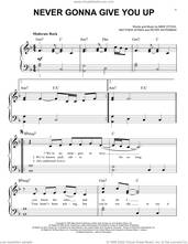 Cover icon of Never Gonna Give You Up sheet music for piano solo by Rick Astley, Matthew Aitken, Mike Stock and Pete Waterman, easy skill level