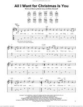 Cover icon of All I Want For Christmas Is You sheet music for guitar solo (easy tablature) by Mariah Carey and Walter Afanasieff, easy guitar (easy tablature)
