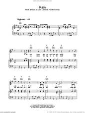 Cover icon of Rain sheet music for voice, piano or guitar by The Beatles, intermediate skill level