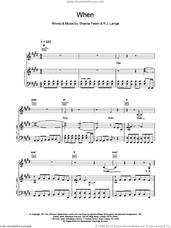 Cover icon of When sheet music for voice, piano or guitar by Shania Twain, intermediate skill level