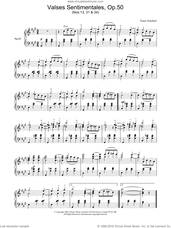 Cover icon of Valses Sentimentales, Op.50 sheet music for piano solo by Franz Schubert, classical score, intermediate skill level