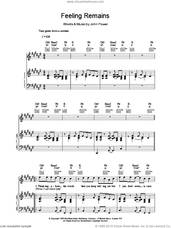 Cover icon of Feeling Remains sheet music for voice, piano or guitar by John Power, intermediate skill level