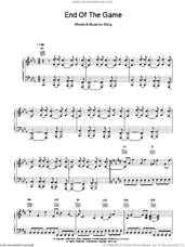 Cover icon of End Of The Game sheet music for voice, piano or guitar by Sting, intermediate skill level