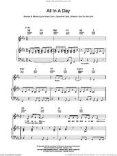 Cover icon of All In A Day sheet music for voice, piano or guitar by The Corrs, intermediate skill level
