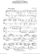 Cover icon of Intermezzo in A Minor (from Eight Piano Pieces, Op. 76, No. 7) sheet music for piano solo by Johannes Brahms, classical score, intermediate skill level