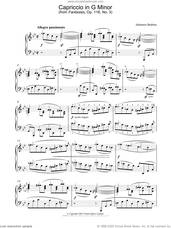 Cover icon of Capriccio in G Minor (from Fantasies, Op. 116, No. 3) sheet music for piano solo by Johannes Brahms, classical score, intermediate skill level