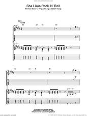 Cover icon of She Likes Rock 'N' Roll sheet music for guitar (tablature) by AC/DC, Angus Young and Malcolm Young, intermediate skill level