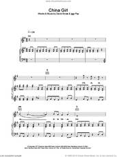 Cover icon of China Girl sheet music for voice, piano or guitar by David Bowie, intermediate skill level