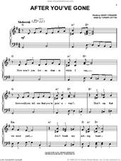 Cover icon of After You've Gone sheet music for piano solo by Sophie Tucker, Henry Creamer and Turner Layton, easy skill level