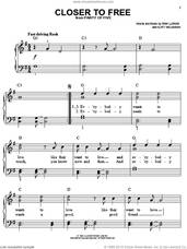 Cover icon of Closer To Free sheet music for piano solo by BoDeans, Kurt Neumann and Sam Llanas, easy skill level