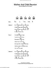 Cover icon of Mother And Child Reunion sheet music for guitar (chords) by Paul Simon, intermediate skill level