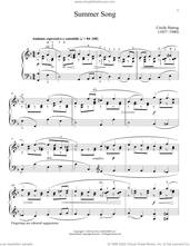 Cover icon of Summer Song sheet music for piano solo by Cecile Hartog and Immanuela Gruenberg, classical score, intermediate skill level