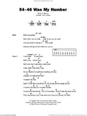 Cover icon of 54-46 Was My Number sheet music for guitar (chords) by Toots & The Maytals and Frederick 