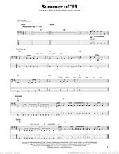 Cover icon of Summer Of '69 sheet music for bass solo by Bryan Adams and Jim Vallance, intermediate skill level