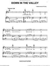 Cover icon of Down In The Valley sheet music for voice, piano or guitar, intermediate skill level