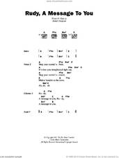 Cover icon of Rudy, A Message To You sheet music for guitar (chords) by Dandy Livingstone and Robert Thompson, intermediate skill level