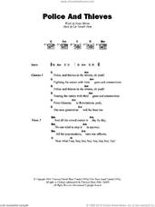 Cover icon of Police And Thieves sheet music for guitar (chords) by Junior Murvin and Lee Perry, intermediate skill level