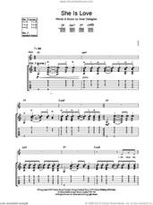 Cover icon of She Is Love sheet music for guitar (tablature) by Oasis, intermediate skill level