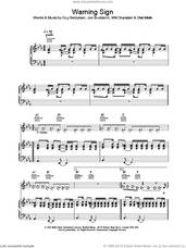 Cover icon of Warning Sign sheet music for voice, piano or guitar by Coldplay, intermediate skill level