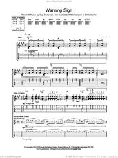 Cover icon of Warning Sign sheet music for guitar (tablature) by Coldplay, intermediate skill level
