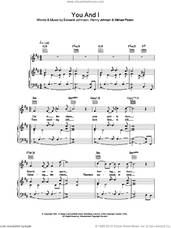 Cover icon of You And I sheet music for voice, piano or guitar by Will Young, intermediate skill level