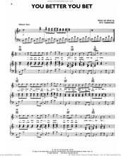 Cover icon of You Better You Bet sheet music for voice, piano or guitar by The Who and Pete Townshend, intermediate skill level