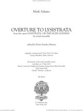 Cover icon of Overture to Lysistrata (arr. Peter Stanley Martin) (COMPLETE) sheet music for concert band by Peter Stanley Martin and Mark Adamo, intermediate skill level