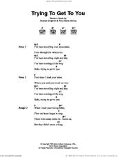 Cover icon of Trying To Get To You sheet music for guitar (chords) by Elvis Presley, Charles Singleton and Rose Marie McCoy, intermediate skill level
