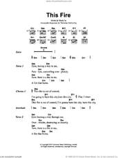Cover icon of This Fire sheet music for guitar (chords) by Franz Ferdinand, Alexander Kapranos and Nicholas McCarthy, intermediate skill level